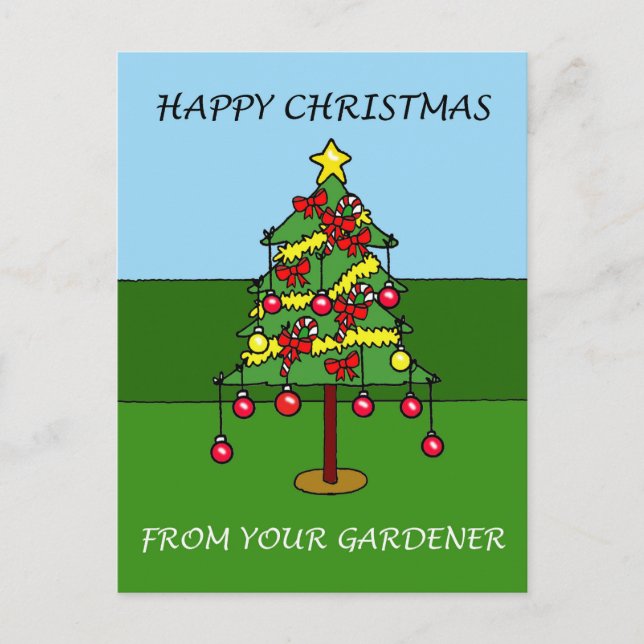Happy Christmas from Your Gardener Holiday Postcard (Front)