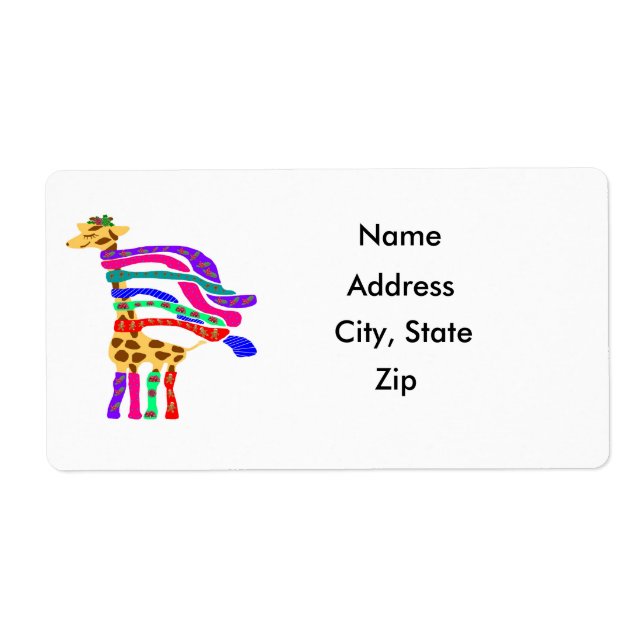 Happy Christmas Giraffe Label (Front)