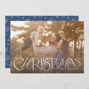 Happy Christmas Hand Lettering Holiday Photo Card