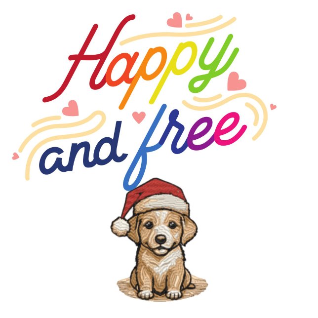 happy christmas  Happy and Free Dog T-Shirt (Creator Uploaded)