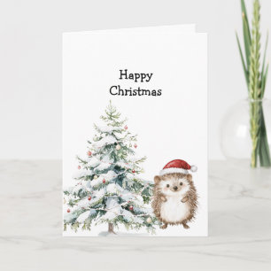 Happy Christmas Hedgehog Card