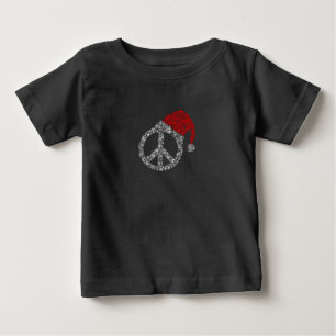 Happy Christmas   Hippies Symbol Santa Claus Hat Baby T-Shirt