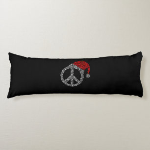 Happy Christmas   Hippies Symbol Santa Claus Hat Body Cushion