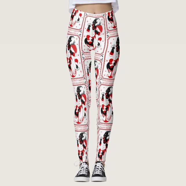 happy christmas krampus leggings (Front)