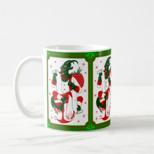 happy christmas krampus santa coffee mug