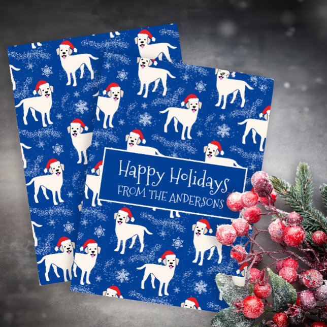 Happy Christmas Labradors in the Snow Holiday Card (Creator Uploaded)