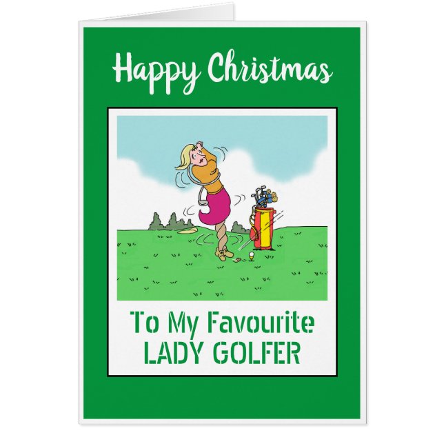 Happy Christmas Lady Golfer (Front)