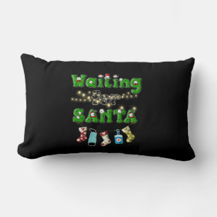 Happy Christmas Merry Christmas Waiting Santa Lumbar Cushion