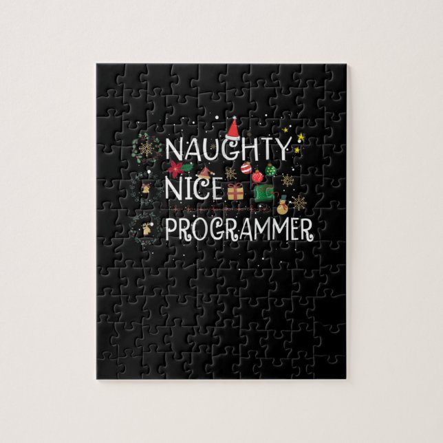 Happy Christmas | Naughty Nice Programmer Jigsaw Puzzle (Vertical)