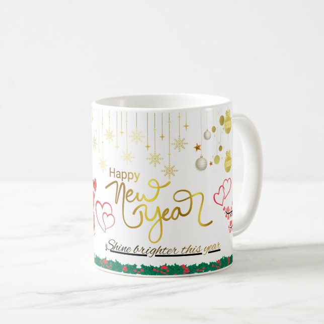 Happy Christmas & New Year Mug (Front Right)