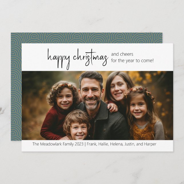 Happy Christmas One Photo Card (Front/Back)