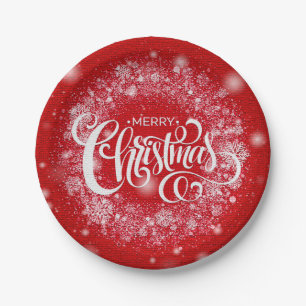 Happy Christmas Party Time Design Paper Plate