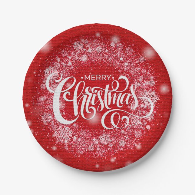 Happy Christmas Party Time Design Paper Plate (Front)