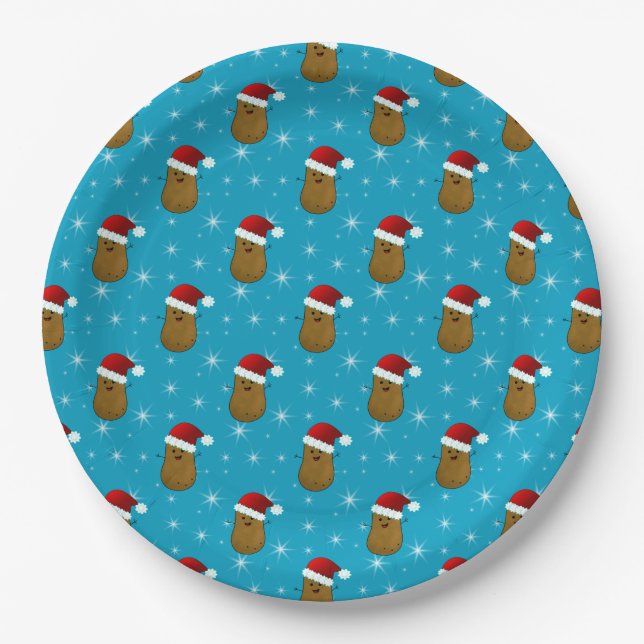 Happy Christmas Potato Paper Plate (Front)