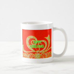 Happy Christmas Red and Gold Collection. Coffee Mug