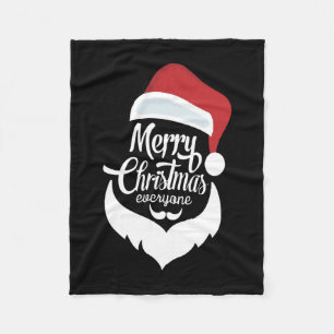 Happy Christmas Santa Claus Say Merry Christmas Fleece Blanket