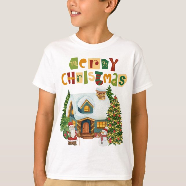 Happy Christmas | Santa Claus Say Merry Christmas T-Shirt (Front)