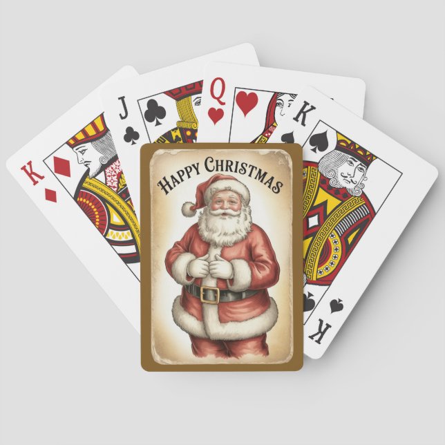 Happy Christmas Santa Poker Playing Cards (Back)