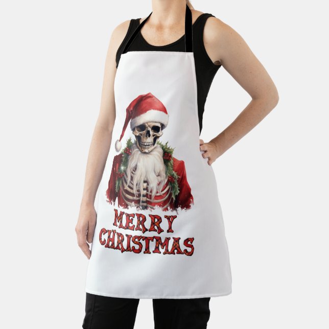 Happy Christmas Skeleton Apron (Insitu)