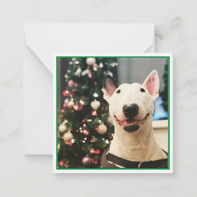 Happy Christmas Smiling Bull Terrier  Card (Front)
