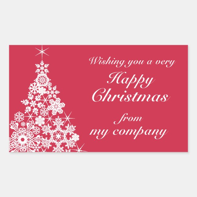 Happy Christmas snowflake tree gift labels (Front)