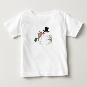 Happy Christmas Snowman Illustration Baby T-Shirt