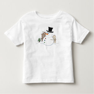 Happy Christmas Snowman Illustration Toddler T-Shirt