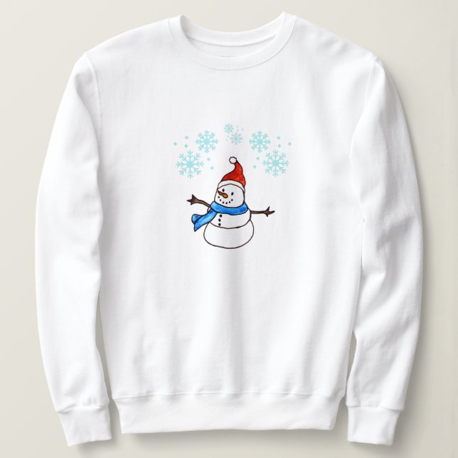 Happy Christmas Snowman Sweatshirt (Design Front)