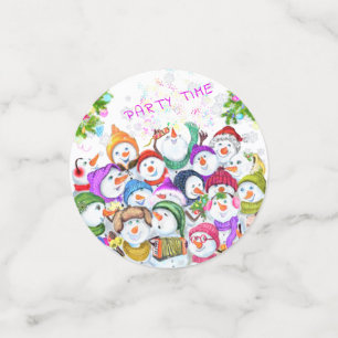 Happy Christmas Snowmans Party Confetti