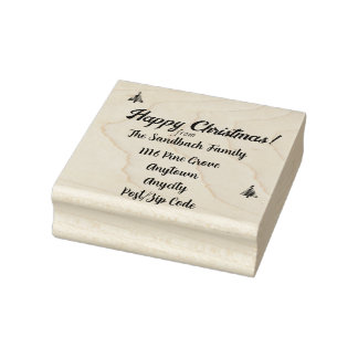 Happy Christmas Stamp. Customizable Rubber Stamp