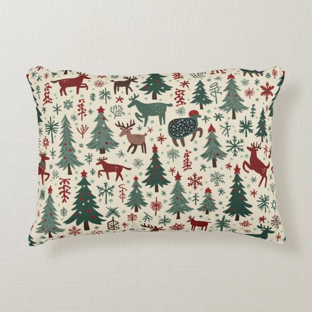happy christmas throw pillow (edit) (Front)