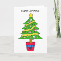 Happy Christmas to Baker Chef Cook Cartoon Tree