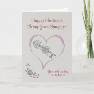 Happy Christmas to my Granddaughter Holiday Card