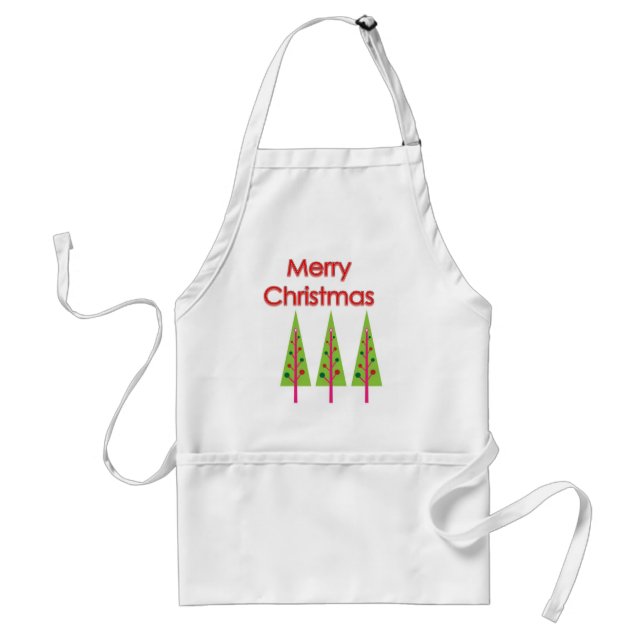 Happy Christmas Trees Standard Apron (Front)