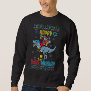 Happy Christmukkah Dinosaur Christmas Happy Hanukk Sweatshirt