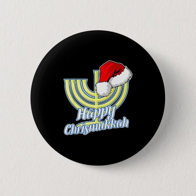 Happy Christmukkah Hanukkah Christmas  6 Cm Round Badge (Front)