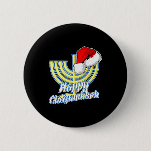 Happy Christmukkah Hanukkah Christmas  6 Cm Round Badge