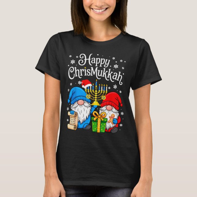 Happy Christmukkah Hanukkah Christmas Gnome Xmas F T-Shirt (Front)