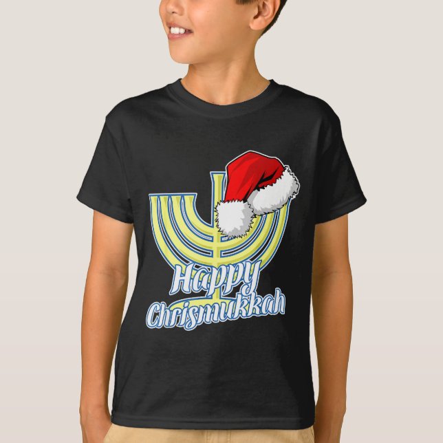 Happy Christmukkah Hanukkah Christmas  T-Shirt (Front)