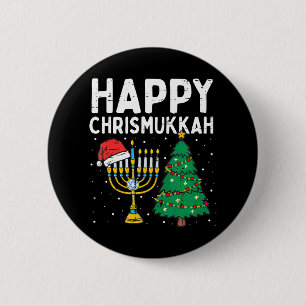 Happy Christmukkah Jewish Jew Christmas Hanukkah 6 Cm Round Badge
