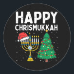 Happy Christmukkah Jewish Jew Christmas Hanukkah Classic Round Sticker<br><div class="desc">Happy Christmukkah Jewish Jew Christmas Hanukkah</div>