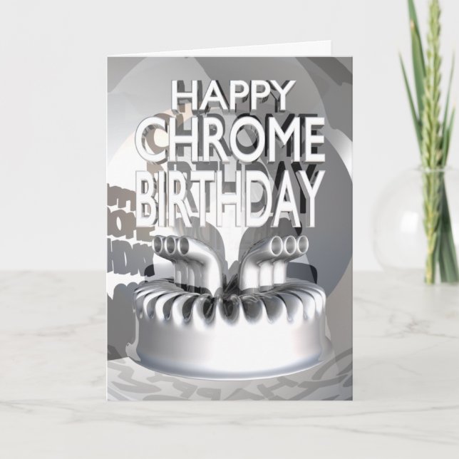 Happy Chrome Birthday Card (Front)