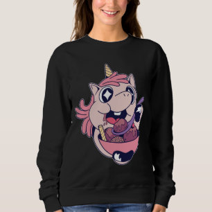 Happy Chubby Unicorn Toddler Eating Ice Cream Sweatshirt