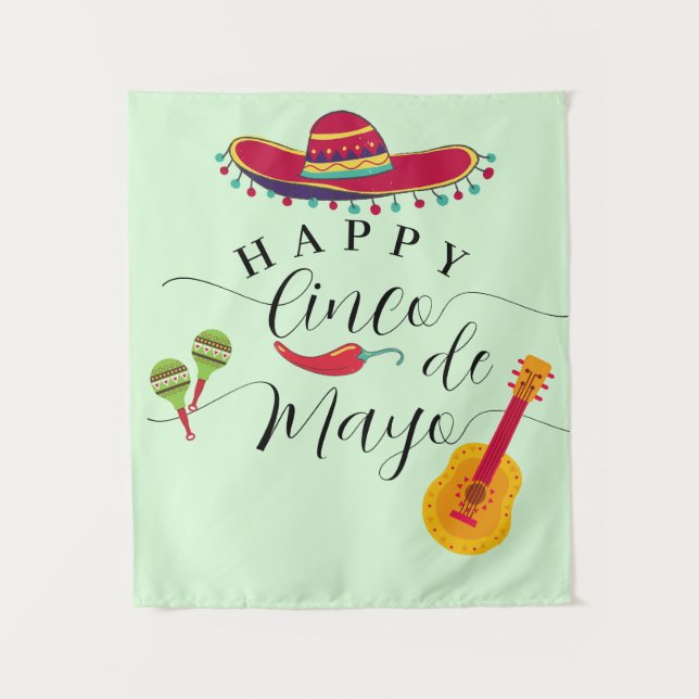 Happy Cinco de Mayo Backdrop Tapestry (Front)