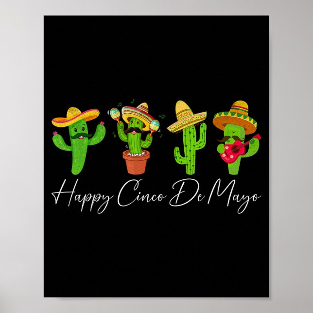 Happy cinco de mayo cactus fiesta mexican poster (Front)