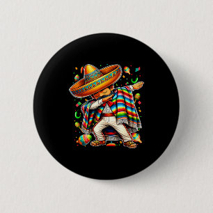 Happy cinco de mayo dabbing boy man mexican 6 cm round badge