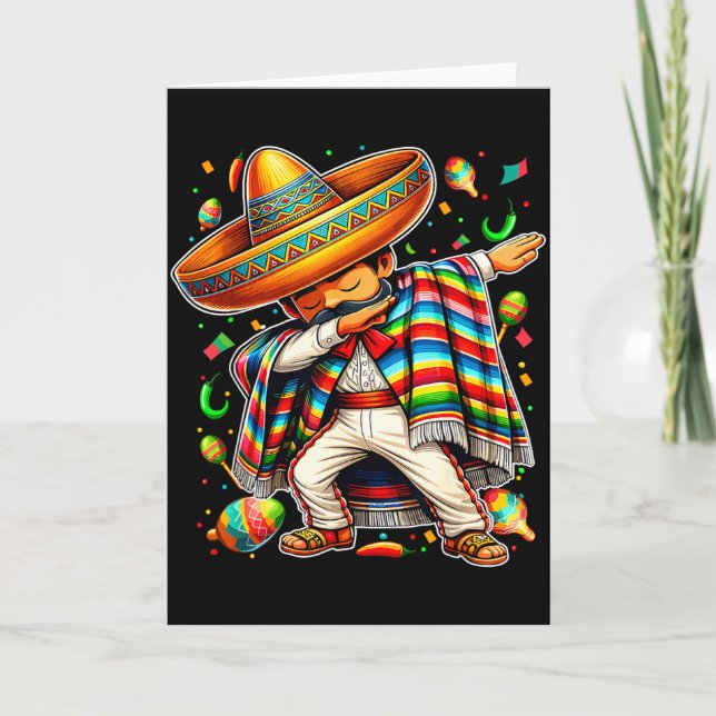Happy cinco de mayo dabbing boy man mexican card (Front)