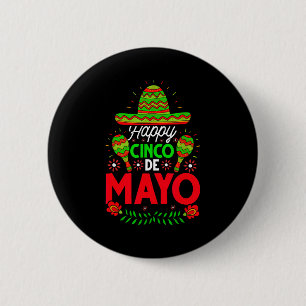 Happy cinco de mayo festive fiesta  6 cm round badge