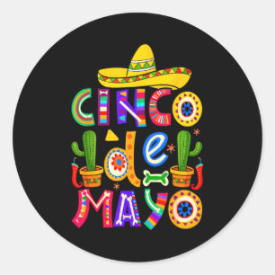 Happy cinco de mayo fiesta squad 5 de mayo mexican classic round sticker