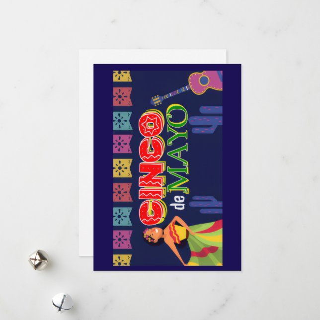 Happy Cinco de Mayo Greeting Card (Front/Back In Situ)